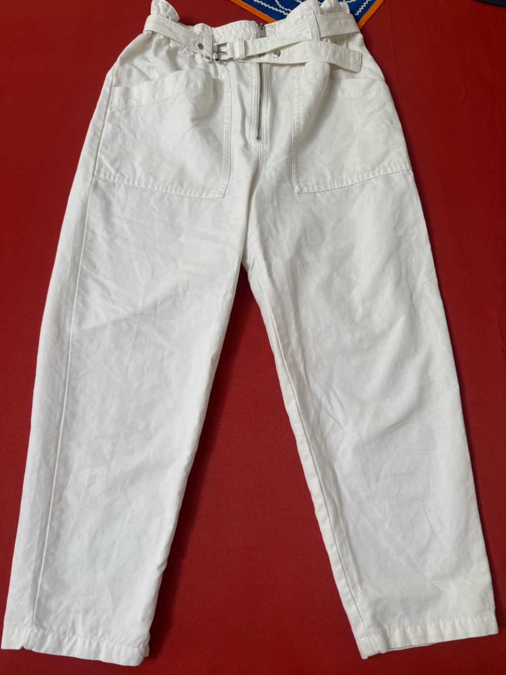 Banana Republic White Elastic-Waist Pants